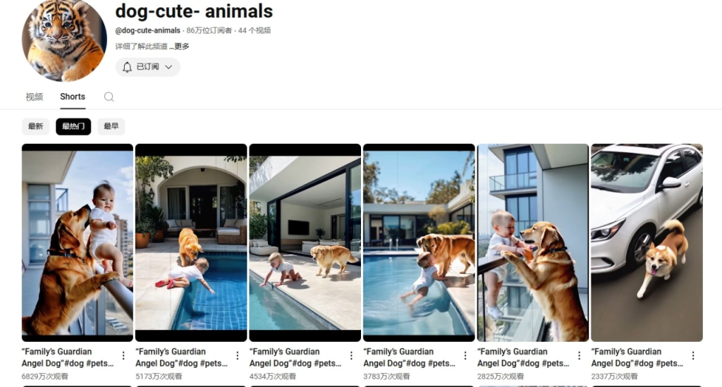 近期数据火爆的AI动物救援的对标账号-上榜风向标生财-情报-生财