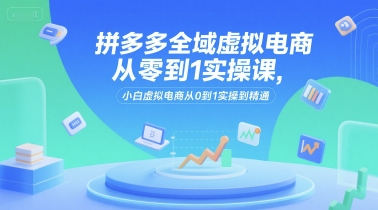 拼多多全域虚拟电商从零到1实操课,小白虚拟电商从0到1实操到精通-生财