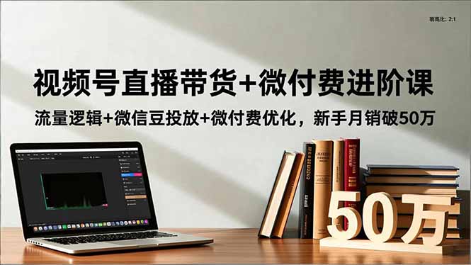 视频号直播带货+微付费进阶课：流量逻辑+微信豆投放+微付费优化，新手月销破50万-生财