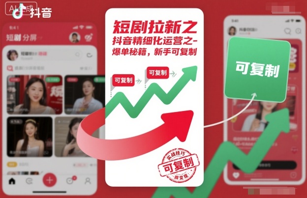 短剧拉新之抖音精细化运营之爆单秘籍，新手可复制-生财