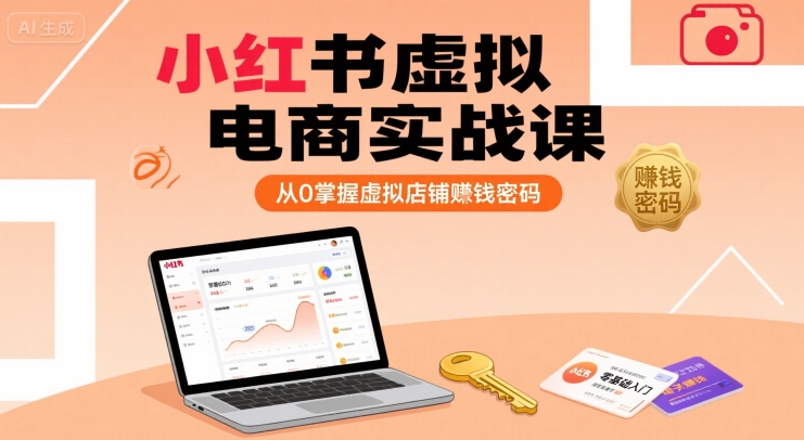 小红书虚拟电商实战课,从0掌握虚拟店铺賺钱密码-生财