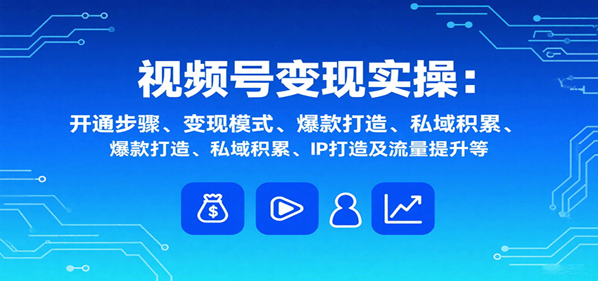 视频号变现实操,含开通步骤、变现模式、爆款打造、私域积累、IP打造及流量提升等-生财