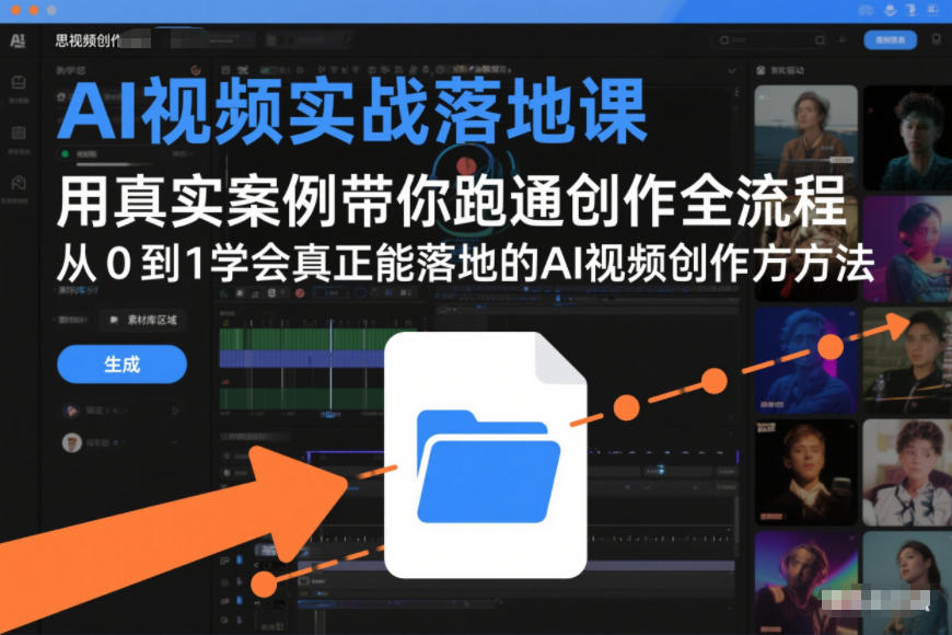 AI视频实战落地课，用真实案例带你跑通创作全流程，从0到1学会真正能落地的AI视频创作方法-生财