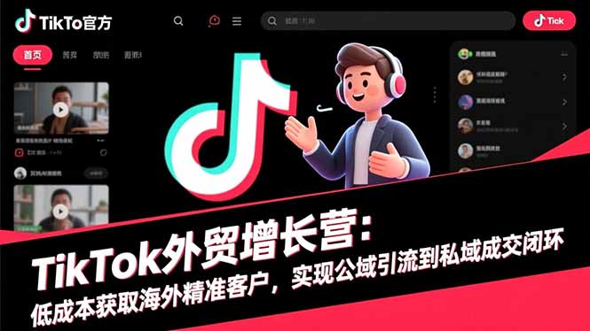 TikTok外贸增长营:低成本获取海外精准客户,实现公域引流到私域成交闭环-生财