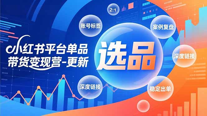 小红书平台单品带货变现营-更新,极致选品、账号标签、案例复盘,深度链接,快速启动稳定出单-生财