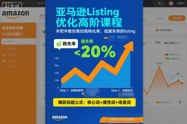 亚马逊Listing优化高阶课程，手把手教你策划高转化率、低跳失率的listing-生财