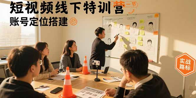 短视频线下特训营:账号定位搭建/口播号拍摄剪辑/直播间流量入口/变现实战-生财
