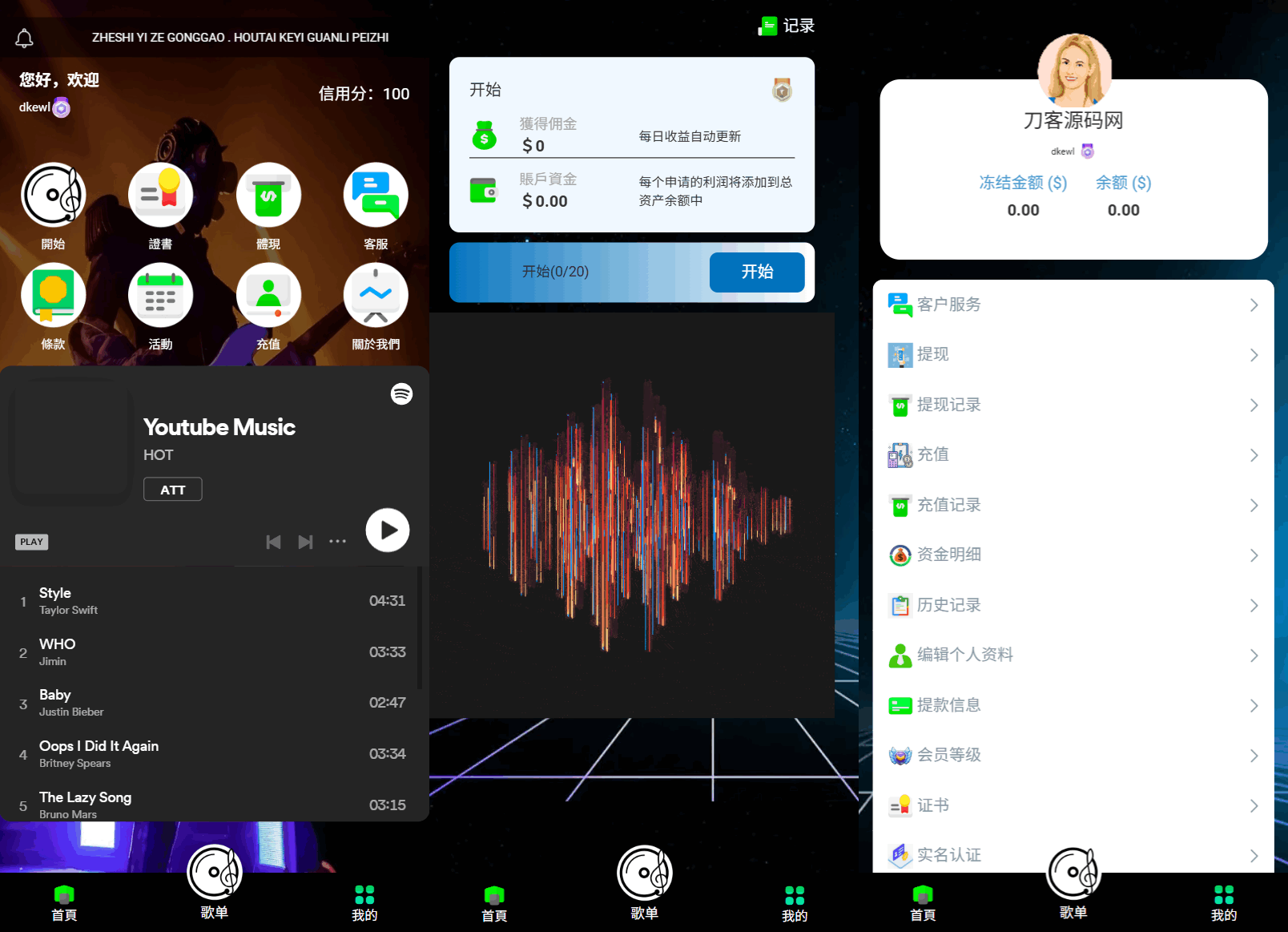 海外多语言音乐刷单抢单源码/连单卡单/叠加组规则/打针/前端html/后端PHP-生财