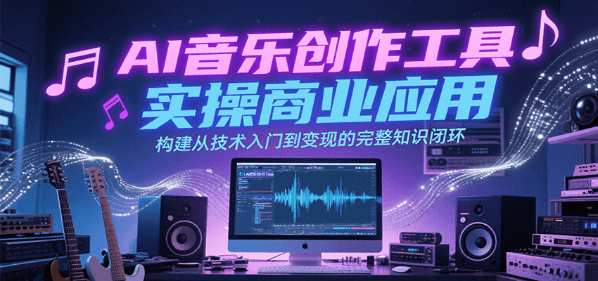 AI音乐创作工具实操商业应用,构建从技术入门到变现的完整知识闭环-生财
