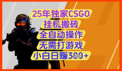 25年独家CSGO挂G搬砖,全自动操作,无需打游戏,小白日入3张+【揭秘】-生财