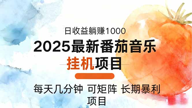 2025年最新番茄音乐人挂机项目,每天几分钟,月入1000+,可矩阵,一台...-生财