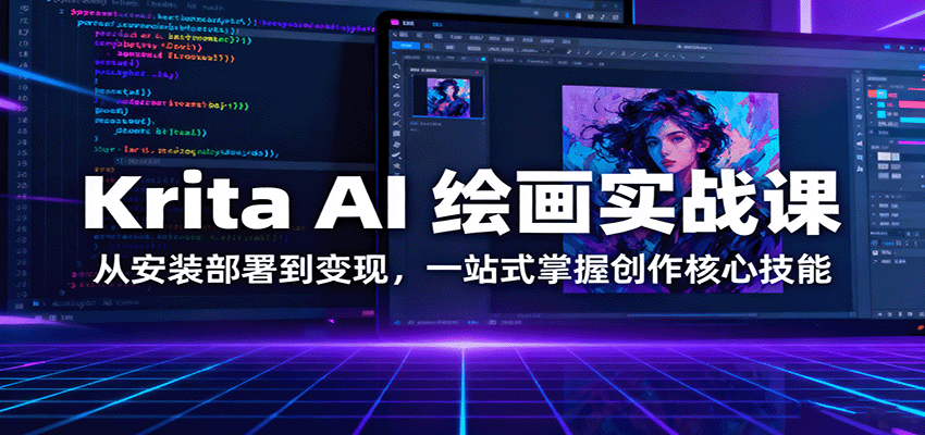 Krita AI 绘画实战课：从安装部署到变现，一站式掌握创作核心技能-生财