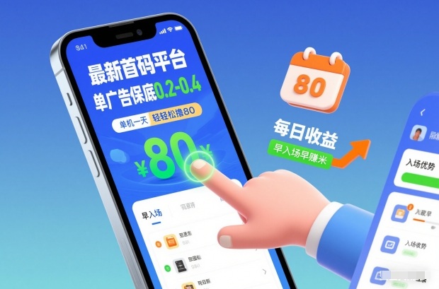 最新首码平台，单广告保底0.2-0.4，单机一天轻松撸80，早入场早賺米【揭秘】-生财