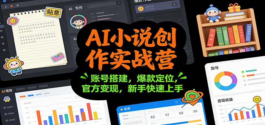 AI小说创作实战营：账号搭建，爆款定位，官方变现，新手快速上手-生财