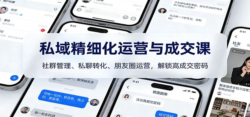 私域精细化运营与成交课:社群管理、私聊转化、朋友圈运营,解锁高成交密码-生财