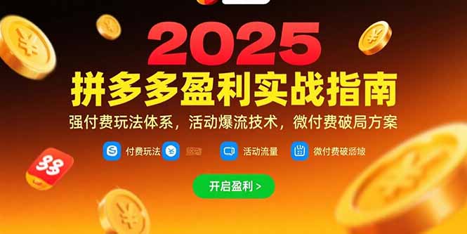 拼多多盈利实战指南，强付费玩法，活动爆流技术，微付费破局方案(更新7月-生财