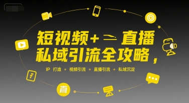 短视频+直播私域引流全攻略,IP打造 +视频引流 +直播引流 +私域沉淀-生财