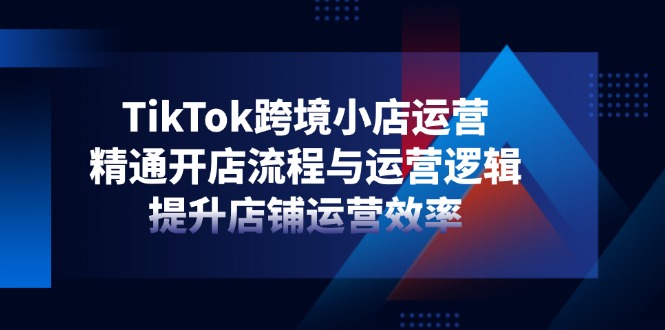 TikTok跨境小店运营,精通开店流程与运营逻辑,提升店铺运营效率-生财