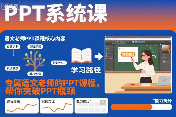 PPT系统课,专属语文老师的PPT课程,帮你突破PPT瓶颈-生财