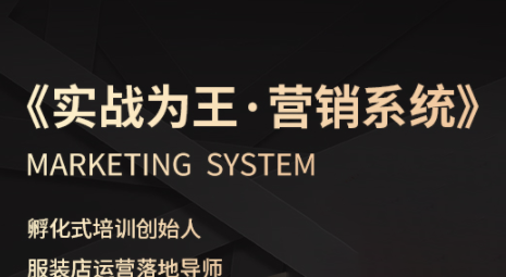老杨·服装老板必修课《实战为王-营销系统》实现业绩被动式增长-生财