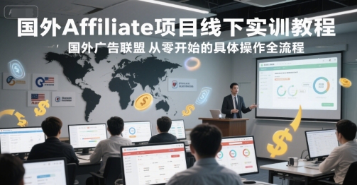 国外Affiliate项目线下实训教程，国外广告联盟从零开始的具体操作全流程-生财