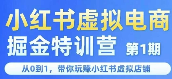 小红书虚拟电商掘金特训营第1期，从0到1，带你玩转小红书虚拟店铺-生财