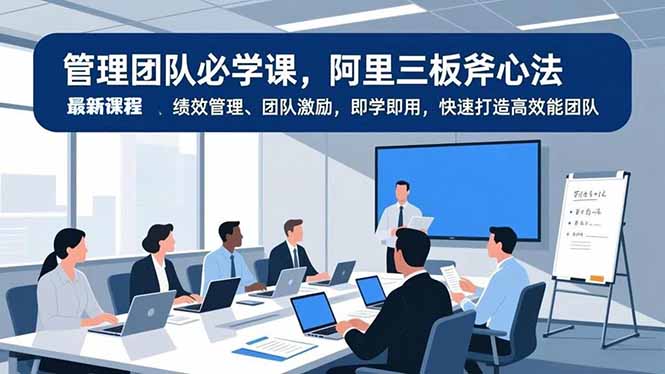 管理团队必学课，阿里三板斧心法、绩效管理、团队激励，即学即用，快速打造高效能团队-生财