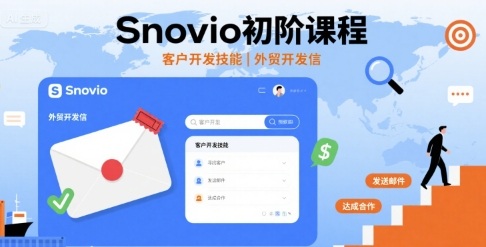 Snovio初阶课程,客户开发技能,外贸开发信-生财