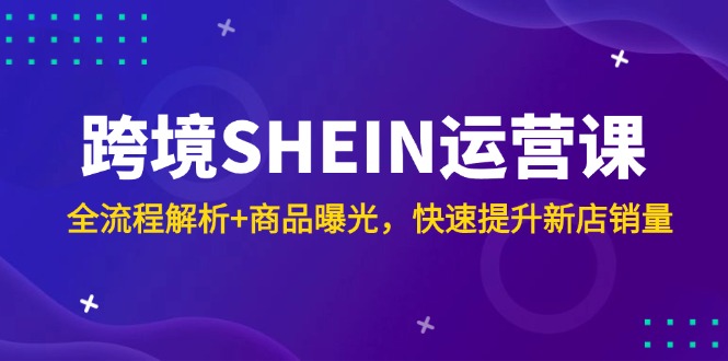 跨境SHEIN运营课,全流程解析+商品曝光,快速提升新店销量-生财