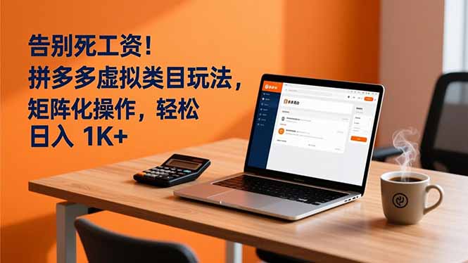 告别死工资！拼多多虚拟类目玩法，矩阵化操作，轻松日入 1K+-生财