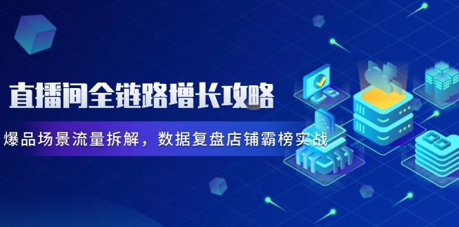 直播间全链路增长攻略,爆品场景流量拆解,数据复盘店铺霸榜实战-生财