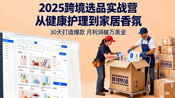 2025跨境选品实战营:从健康护理到家居香氛,30天打造爆款,月利润破万美金-生财