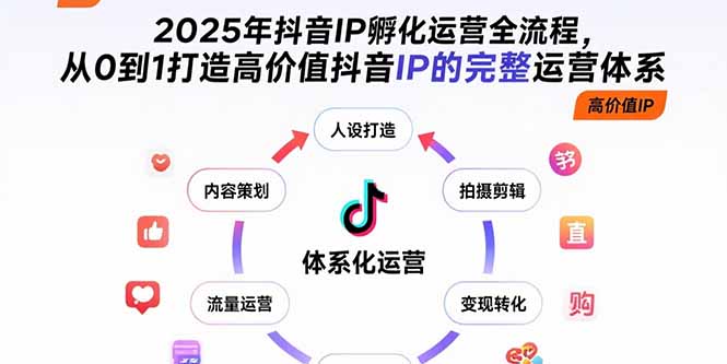 2025年抖音IP孵化运营全流程,从0到1打造高价值抖音IP的完整运营体系-生财