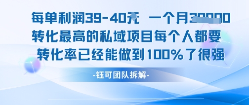 每单利润40一个月7k+转化最高的私域项目，每个人都要的产品转化率已经能做到100%-生财