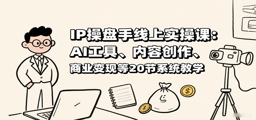IP操盘手线上实操课：AI工具、内容创作、商业变现等20节系统教学-生财