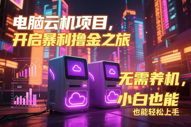 电脑云机项目 暴力撸金玩法,不需要养机 配置没有要求 单机100个窗口一...-生财