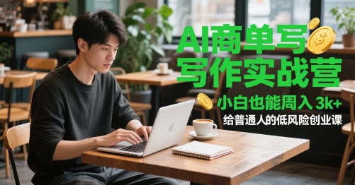AI商单写作实战营，小白也能周入3k+，给普通人的低风险创业课-生财