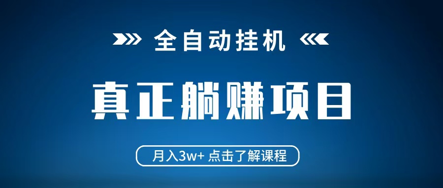 全自动挂机项目 月入3w+ 真正躺平项目 不吃电脑配置 当天见收益-生财