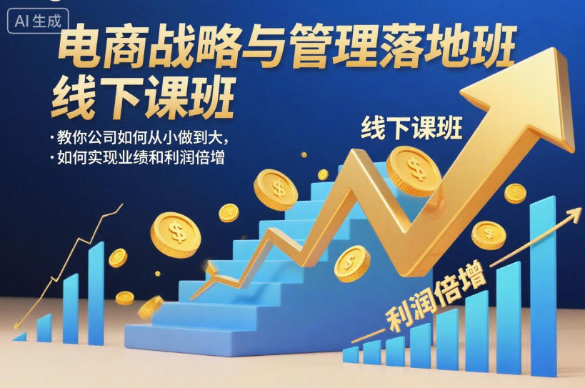电商战略与管理落地班线下课,教你公司如何从小做到大,如何实现业绩和利润倍增【录音】-生财