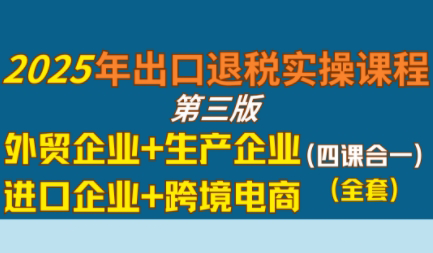 崔sir·出口退税实操-外贸企业+生产企业+跨境电商+进口企业(四课合一)-生财