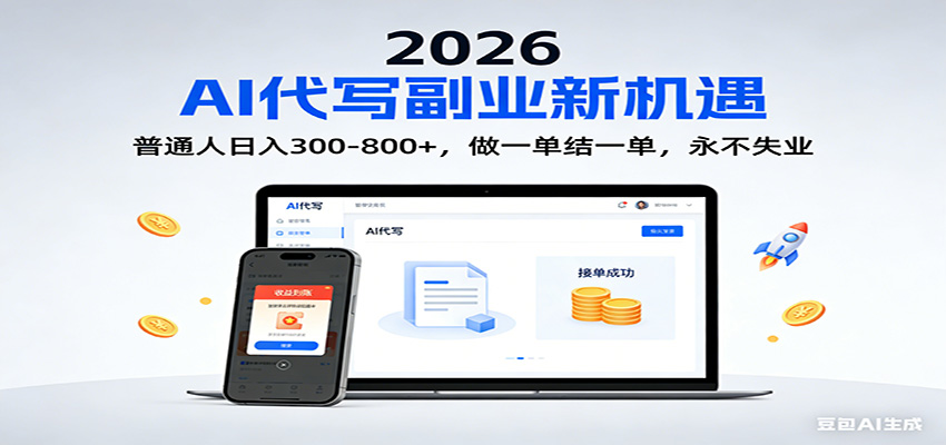 2026 副业首选！AI 代写日入 300-800，普通人0门槛，做一单结一单！-生财