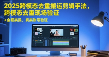 2025跨模态去重搬运剪辑手法,跨模态去重现场验证 +全程实操,真实账号验证-生财