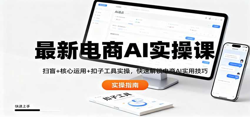 最新电商AI实操课：扫盲+核心运用+扣子工具实操，快速解锁电商AI实用技巧-生财