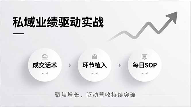 私域业绩驱动实战，成交话术、环节植入、每日SOP，聚焦增长，驱动营收持续突破-生财