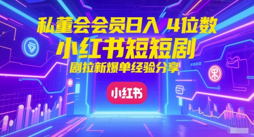 私董会会员日入4位数小红书红果短剧拉新爆单经验分享-生财