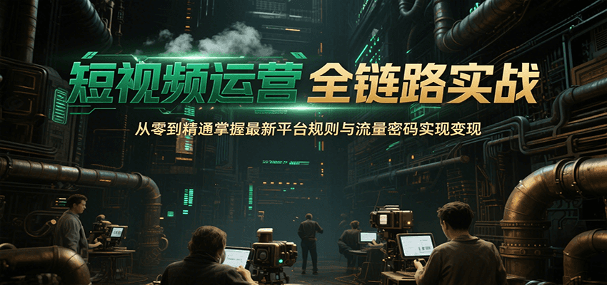 短视频运营全链路实战,从零到精通掌握最新平台规则与流量密码实现变现-生财