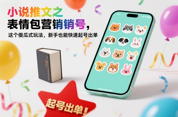 小说推文之表情包营销号，这个傻瓜式玩法，新手也能快速起号出单-生财