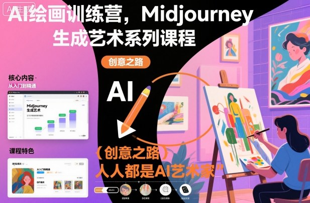 AI绘画训练营,Midjourney生成艺术系列课程,人人都是AI艺术家-生财
