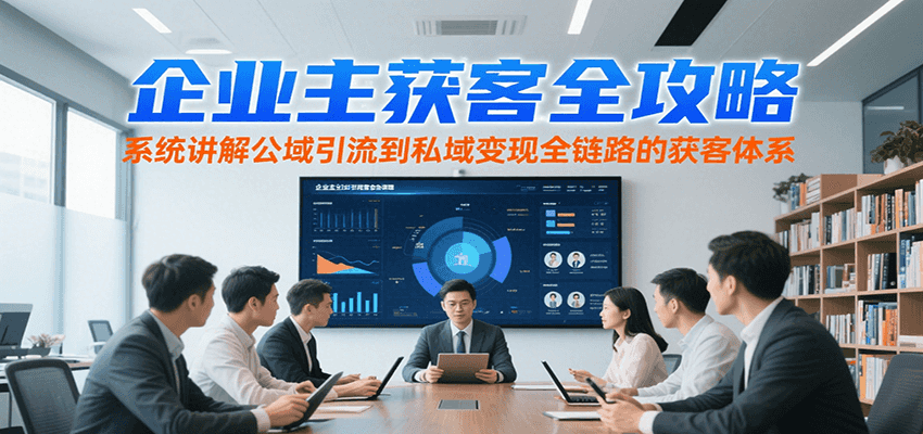 企业主获客全攻略,系统讲解公域引流到私域变现全链路的获客体系-生财