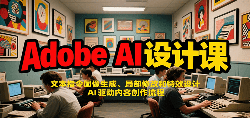 Adobe AI设计课：文本指令图像生成、局部修改和特效设计，AI驱动内容创作流程-生财